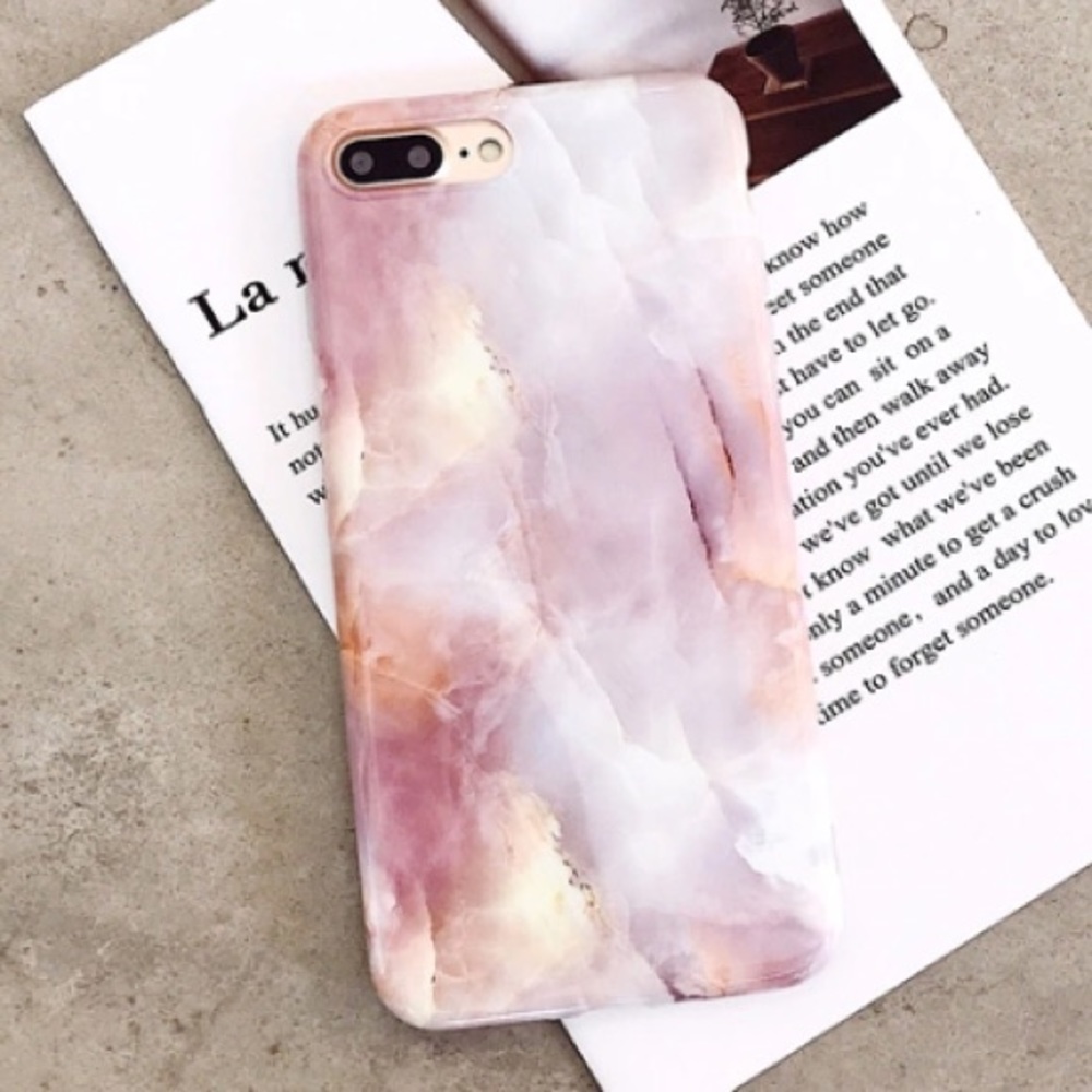 FINAL SALE iPhone 7/8 Case Pink Stone Marble - Picture 3 of 6